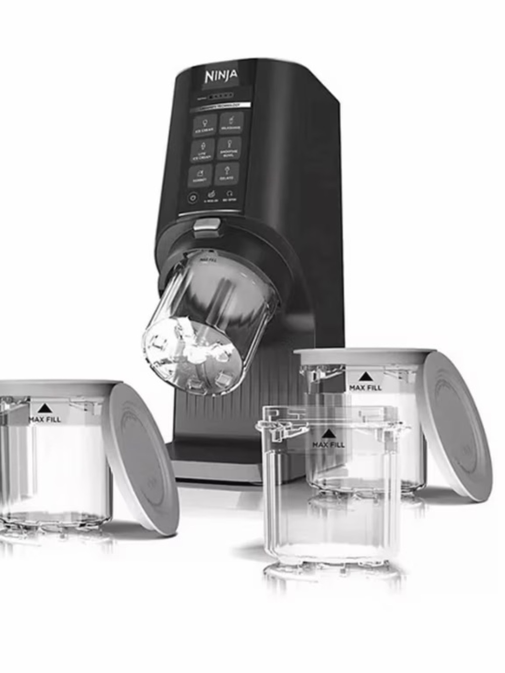 Ninja Creami Breeze Pints & Lids 4pc Set Ice Cream Maker Clear Containers Bundle